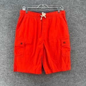 Lands End Board Shorts Boys Youth XL Orange Swim Trunks Pockets